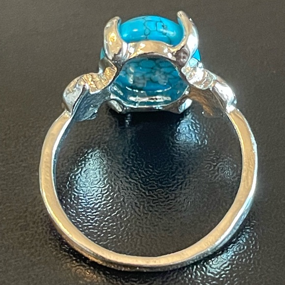 Boho turquoise stone S925 silver ring size 7.25 - Picture 4 of 9
